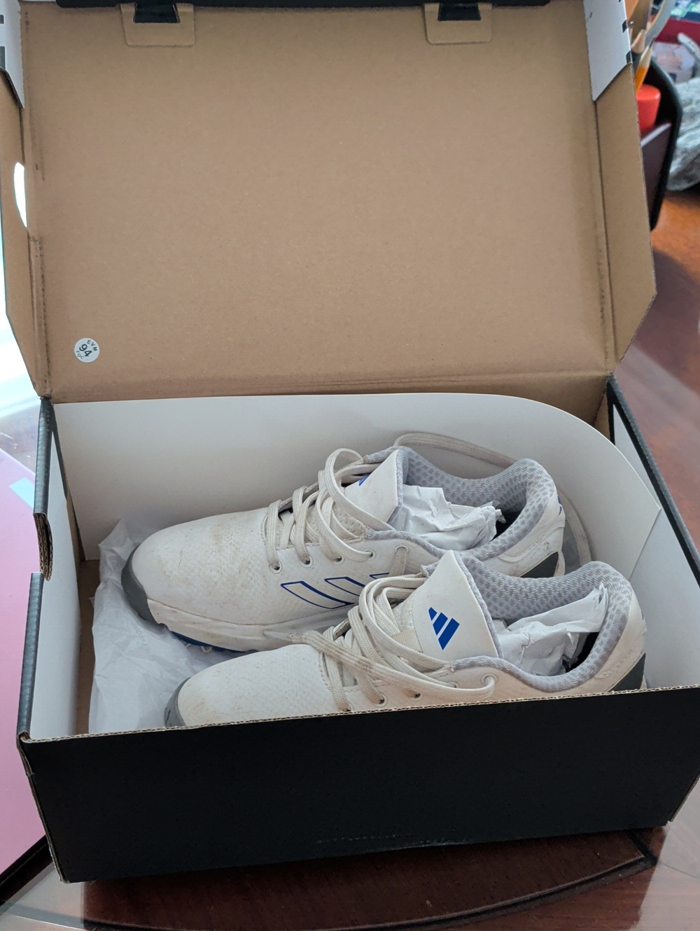 Junior Golf Shoes with Blue Accents